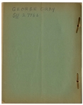 Moe Howard's 32pp. Script Dated July 1942 for The 1943 Three Stooges Film Three Little Twirps -- With Original Writing on Covers -- Archival Repair to Cover, Else Very Good Condition